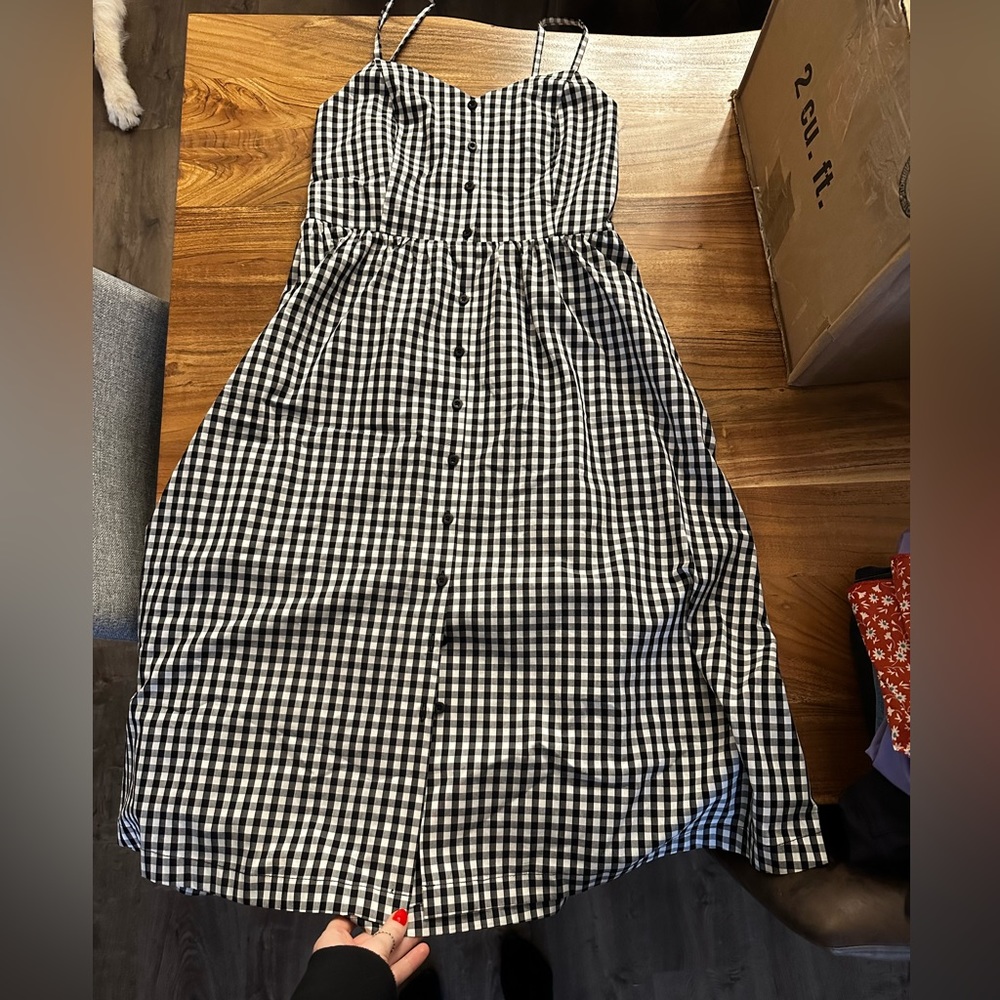 Checkered midi dress